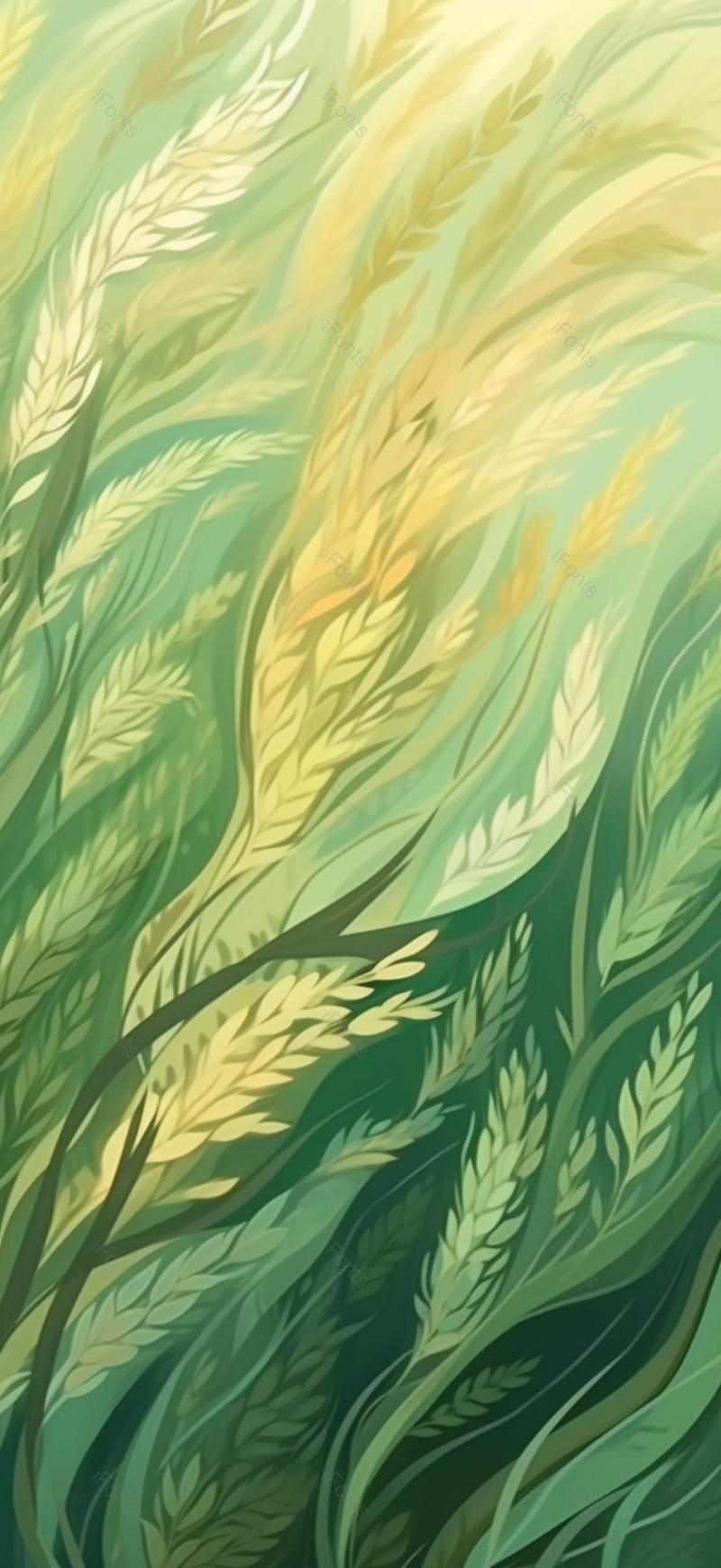 抽象植物节气景观插画小满,插画/手绘图,插画/手绘图库,插画/手绘图下载,插画/手绘